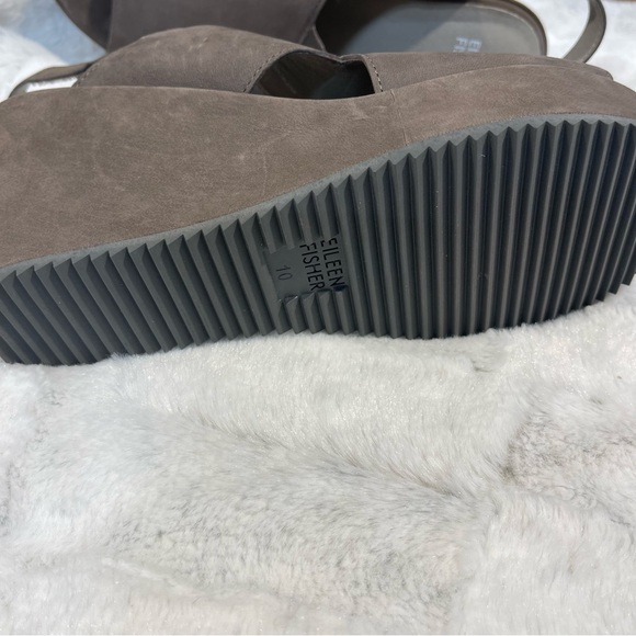 Eileen Fisher Dark gray Wedge Sandals women’s size 10 - Picture 9 of 10